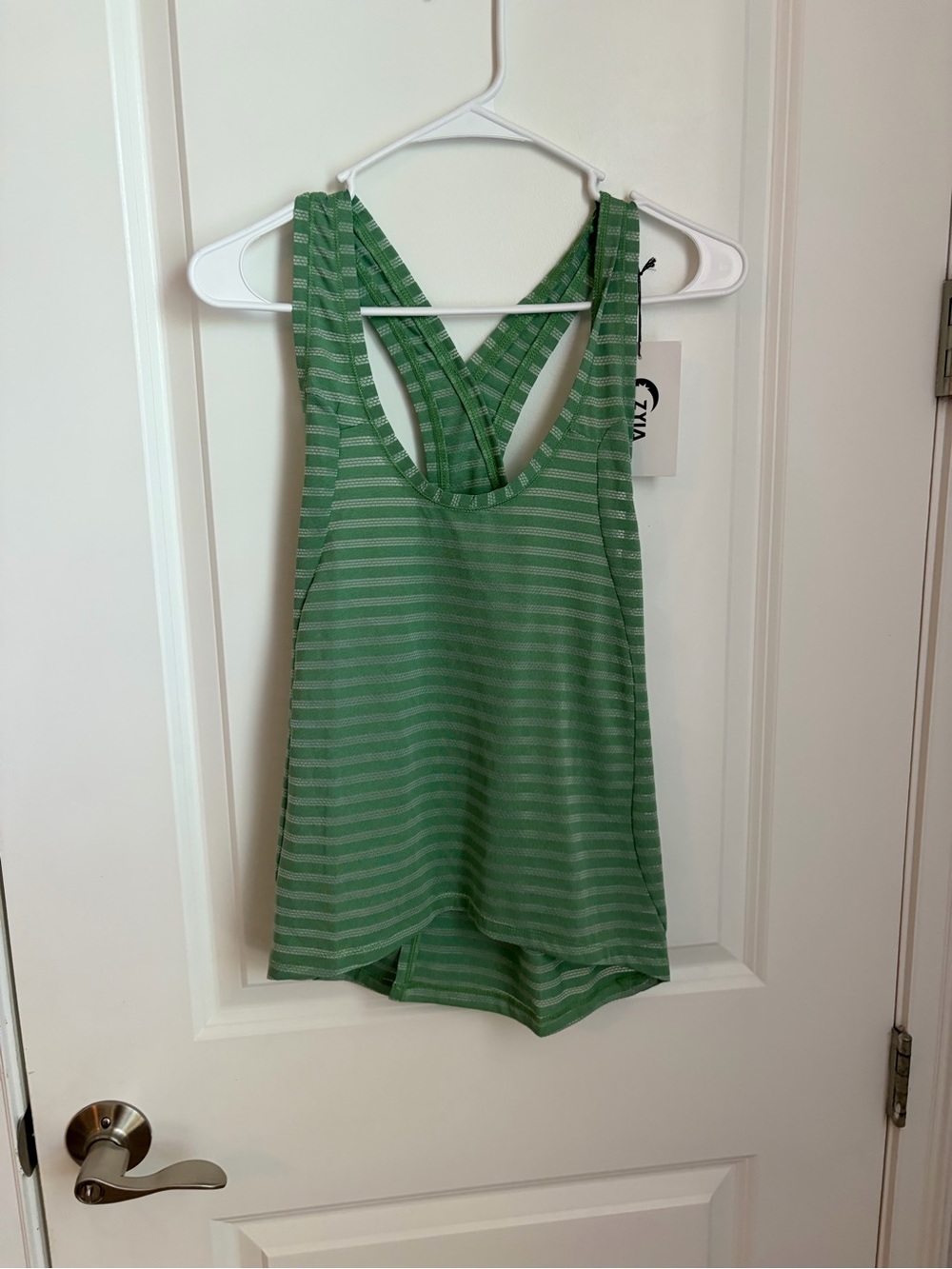ZYIA Green Striped Racerback Sports Tank